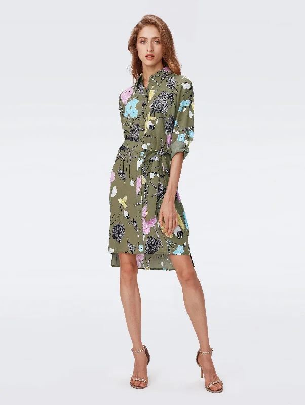 Prita Dress in Olive Floral