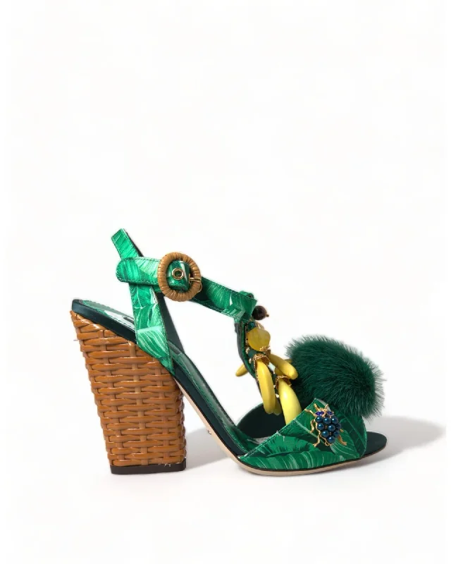 Dolce & Gabbana Embellished T-Strap Sandals