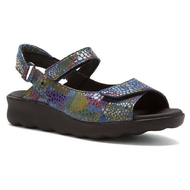 Wolky Pichu Sandal in Jeans Blue Mulit Color Fantasy (Women's)