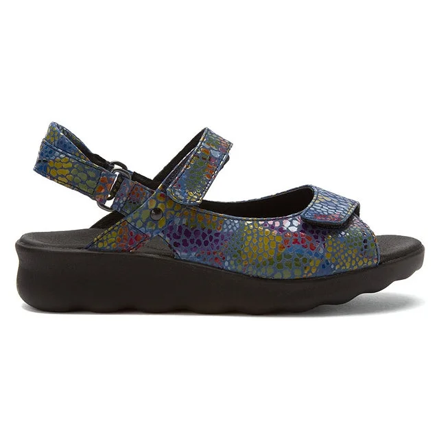 Wolky Pichu Sandal in Jeans Blue Mulit Color Fantasy (Women's)