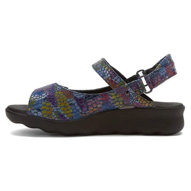 Wolky Pichu Sandal in Jeans Blue Mulit Color Fantasy (Women's)