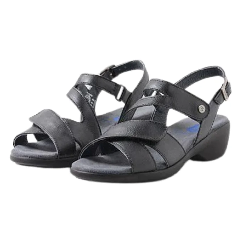 Wolky Fria Black Leather Sandal (Women's)