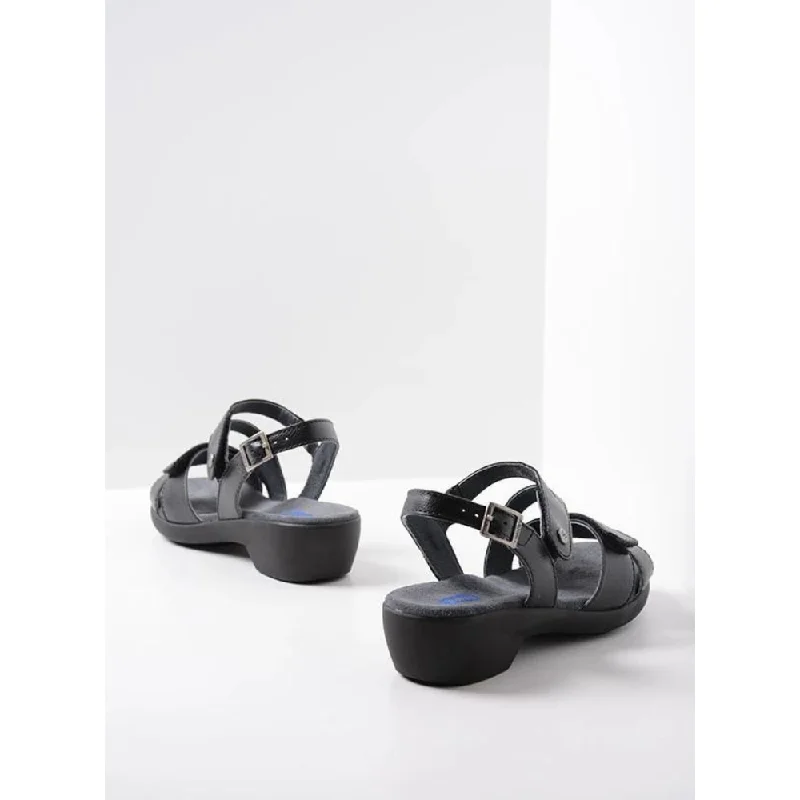 Wolky Fria Black Leather Sandal (Women's)