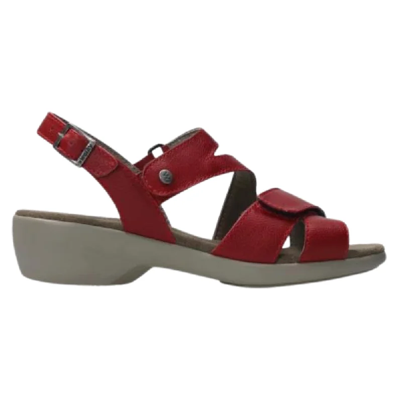 Wolky Fria Red Leather Sandal (Women's)