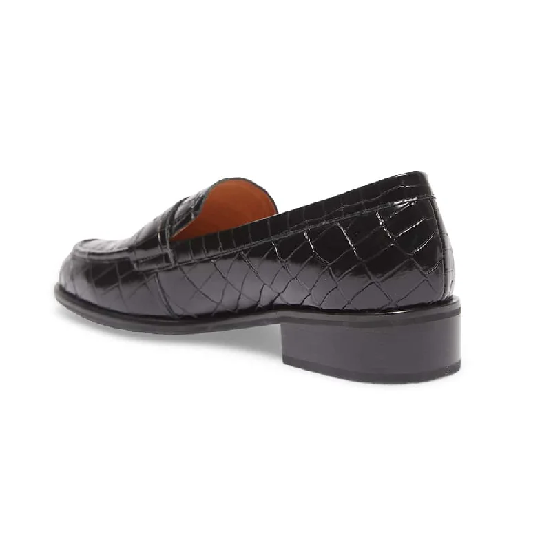 Kassidy Loafer in Black Croc