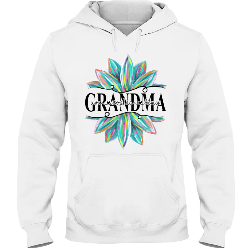 Custom Grandma Flower Color With Grandkids Mother's Day TH Hoodie