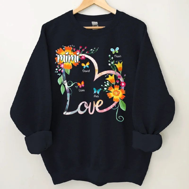 Floral Mimi Heart Mimi And Grandkids Sweatshirt