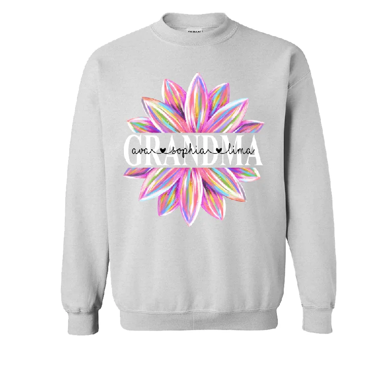 Grandma Flower Color 6 Shirt, Custom Grandma With Kids, Mother's Day TH Sweatshirt