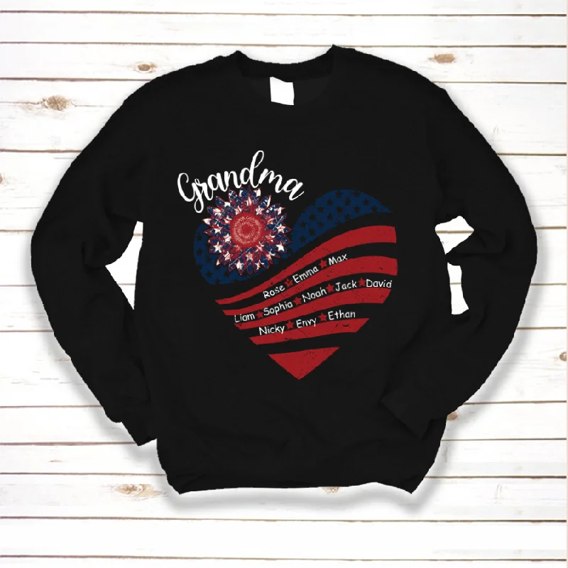 Grandma with Grandkids Names 4th Of July LTP01 Sweatshirt