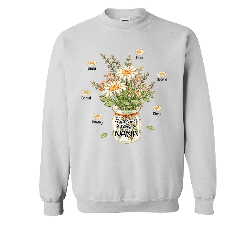 Happiness Is Being A Nana Daisy, Custom Nana & Kids, Mother's Day Gift TH Sweatshirt