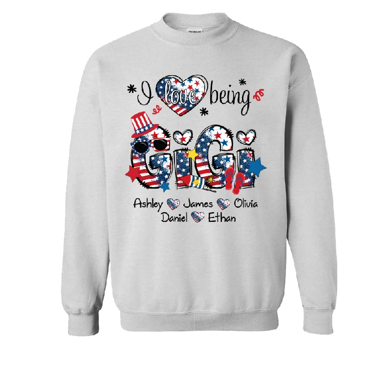 I Love Being Gigi 4th Of July With Kids, Grandma Gift TH Sweatshirt