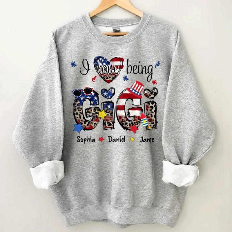 I Love Being Gigi Custom Gigi And Kids Sweatshirt