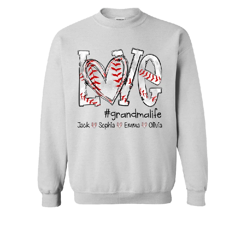 Love Baseball Grandma Life, Custom Grandma And Kids, Mother's Day Gift TH Sweatshirt