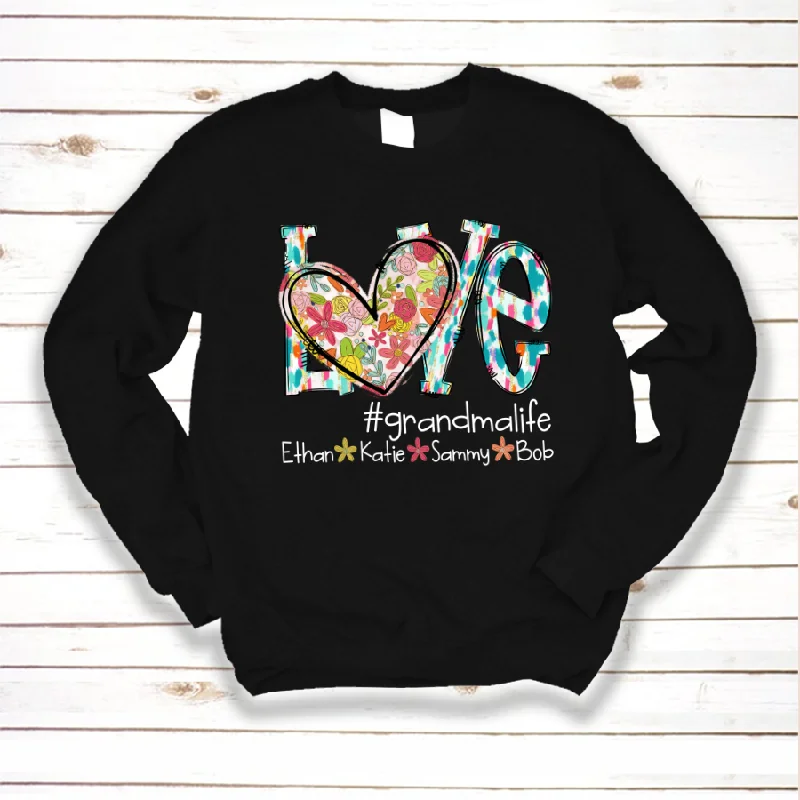 Love Flower Heart For Grandma And Kids LTP01 Sweatshirt