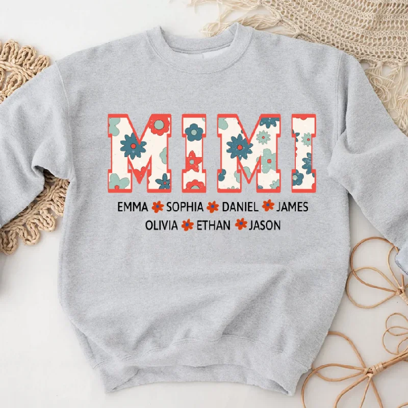 Mimi flower Retro America And Grandkids 4th of july Sweatshirt