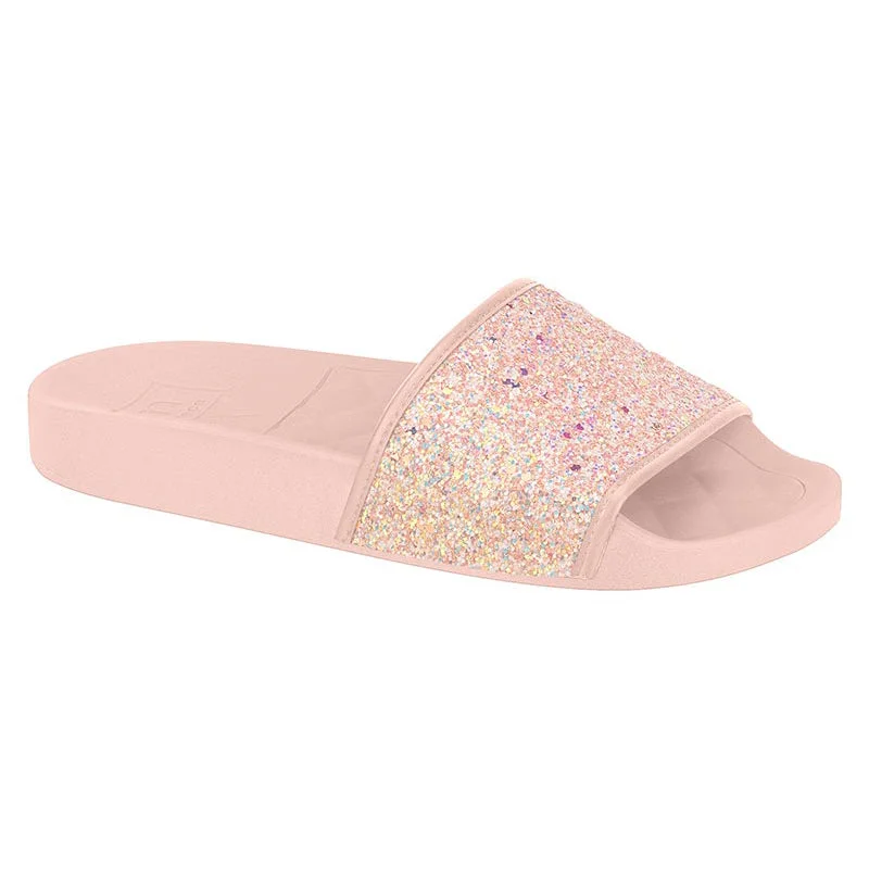 Moleca 5414-107 Summer Slide in Multi White Glitter