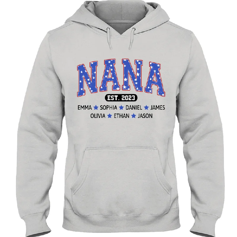 Nana Est 4th Of July Shirt, Custom Grandma With Kids TH Hoodie