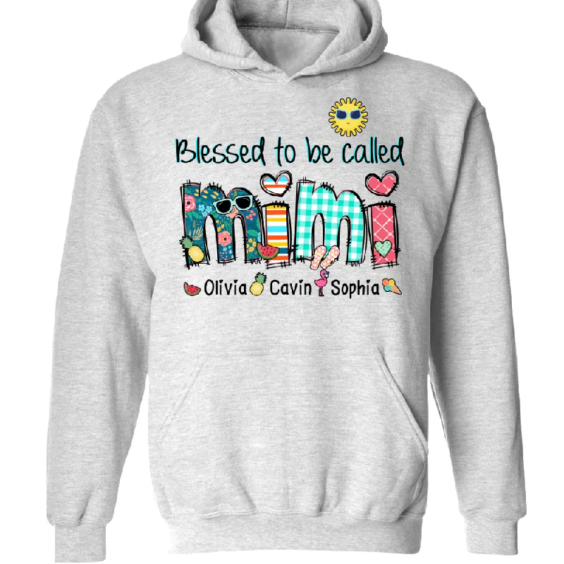 Personalized Blessed To Be Called Mimi Summer Doodle Shirt Hoodie