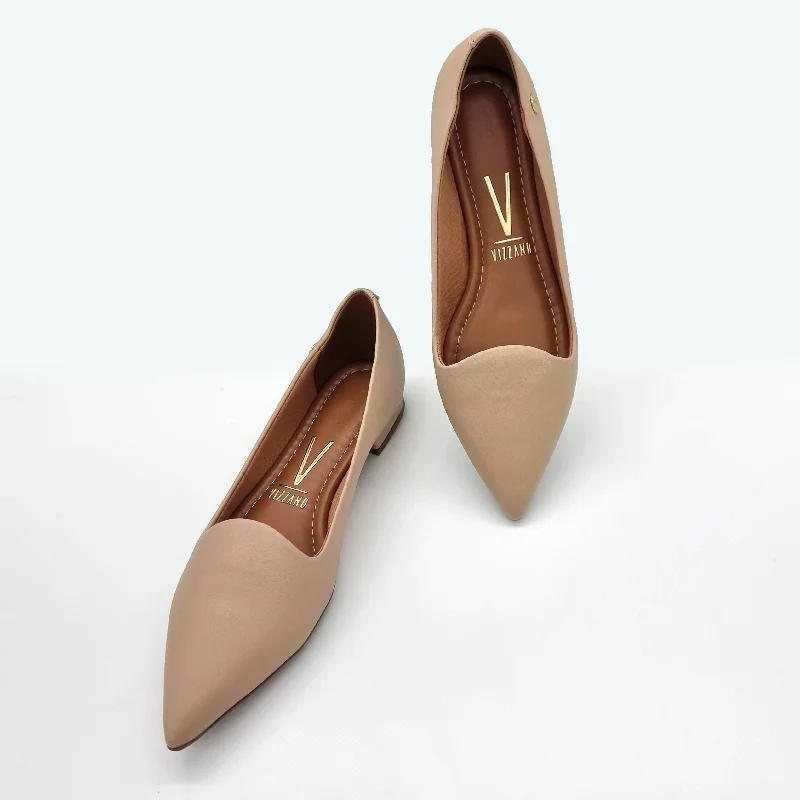 Vizzano 1206-261 Pointy Toe Flat in Beige Napa