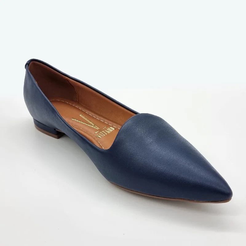 Vizzano 1206-261 Pointy Toe Flat in Navy Napa