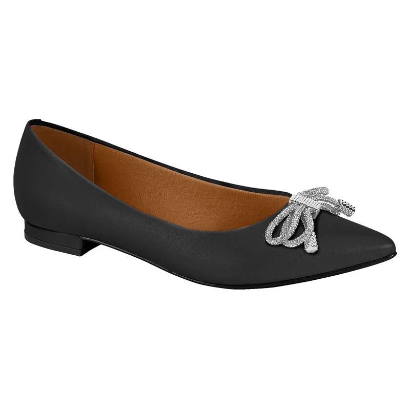 Vizzano 1206-290 Pointy Toe Flat in Black Napa