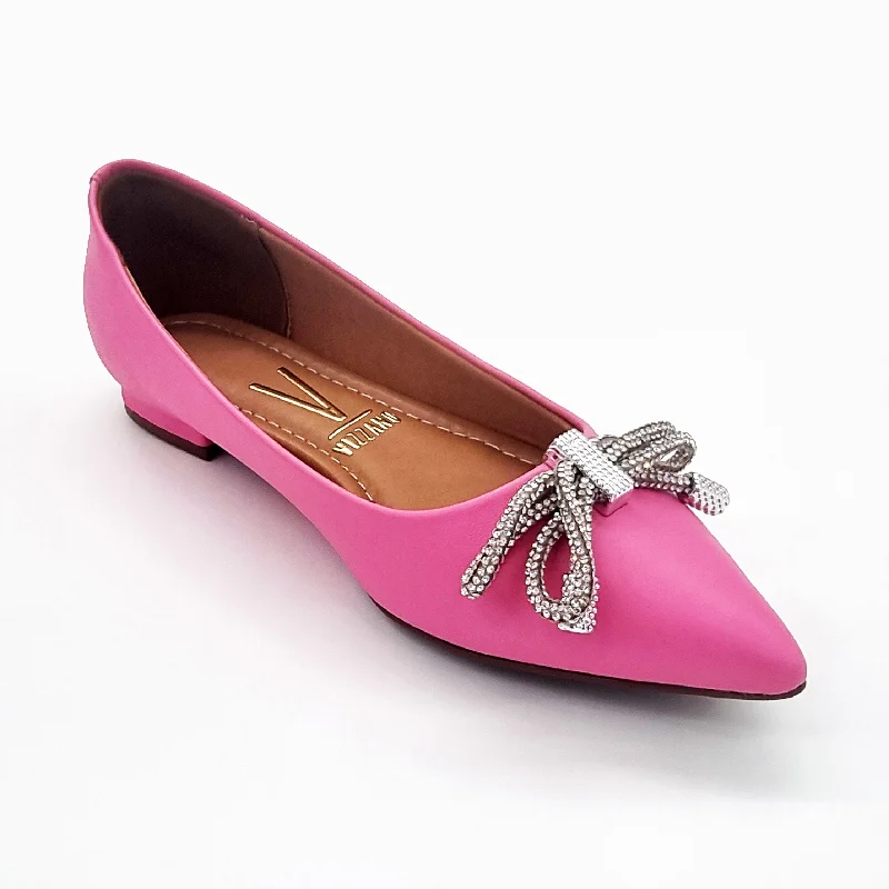 Vizzano 1206-290 Pointy Toe Flat in Pink Napa