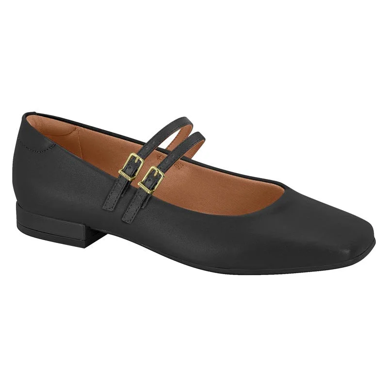 Vizzano 1427-102 Square Toe Mary-Jane Flat in Black Napa