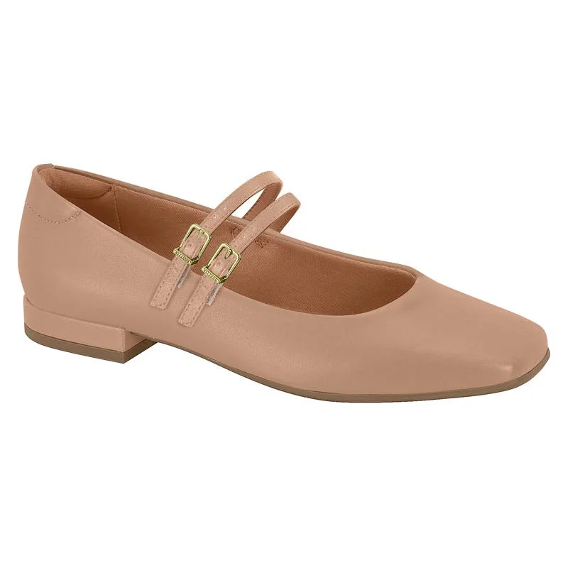 Vizzano 1427-102 Square Toe Mary-Jane Flat in Nude Napa