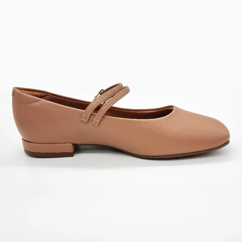 Vizzano 1427-102 Square Toe Mary-Jane Flat in Nude Napa