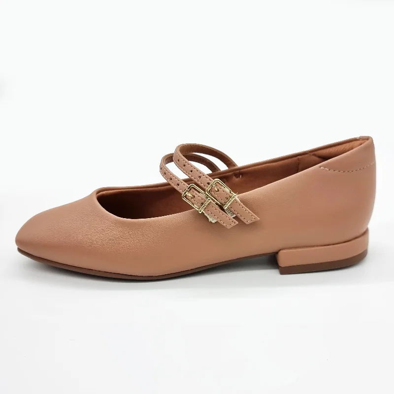 Vizzano 1427-102 Square Toe Mary-Jane Flat in Nude Napa