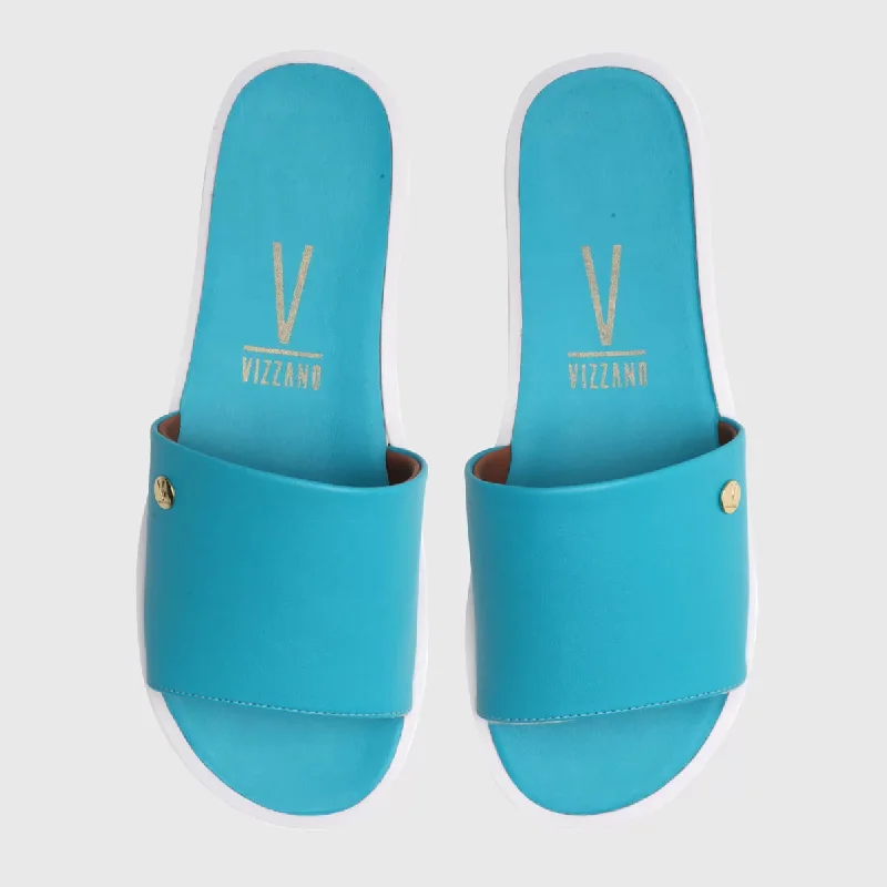 Vizzano 6363-105 Slip-on Flat in Blue Aqua