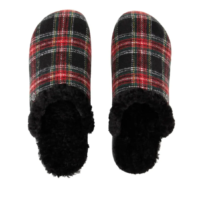 Women's Comfee Slippers In Plaidly Black