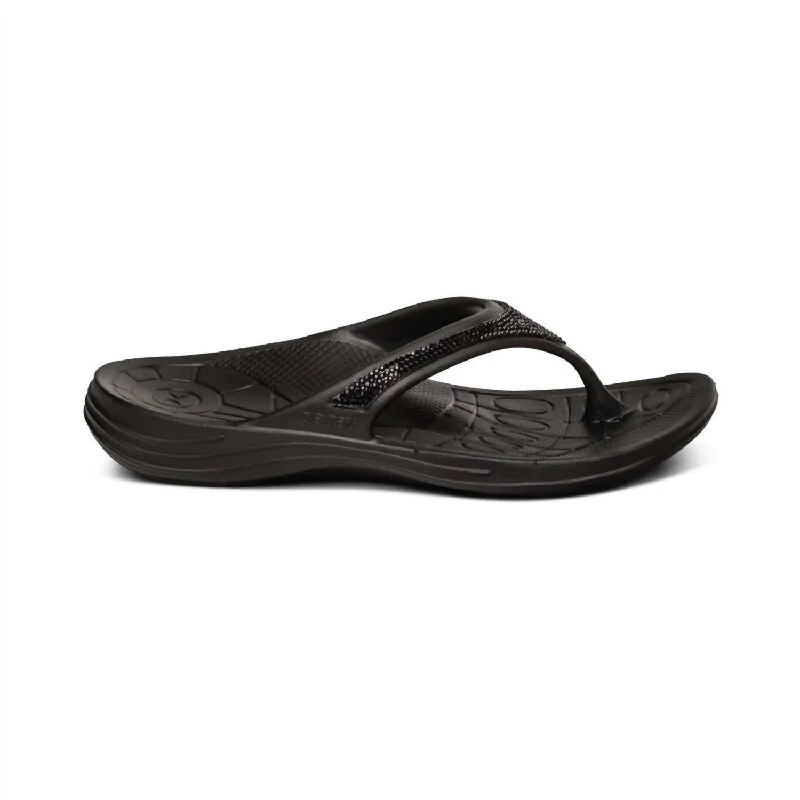 Women's Fiji Sparkle Slippers In Black