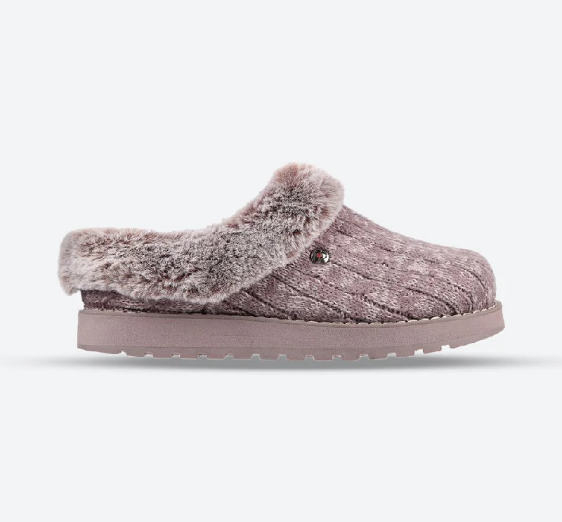 Womens Wide Fit Skechers Keepsakes Ice Angel Mule Slippers - Mauve