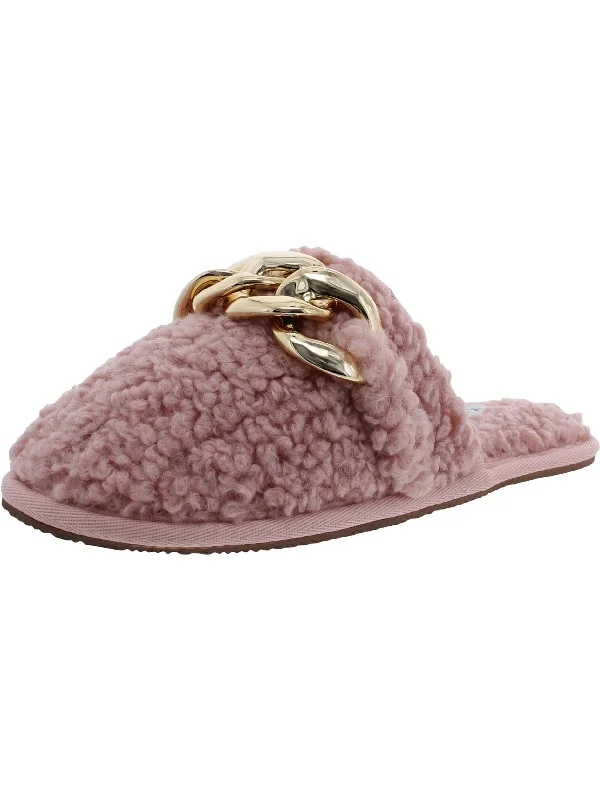 Ability Womens Faux Fur Slip On Slide Slippers