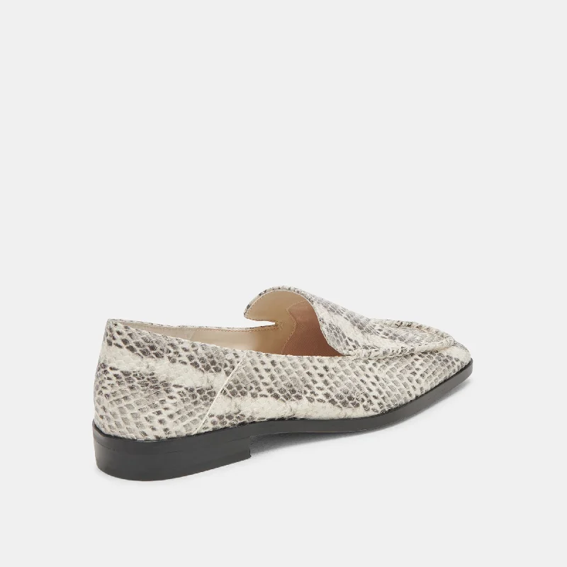 BENY FLATS GREY WHITE SNAKE EMBOSSED