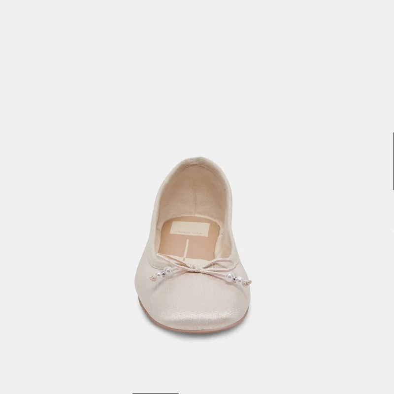 CACY PEARL BALLET FLATS VANILLA PEARLS