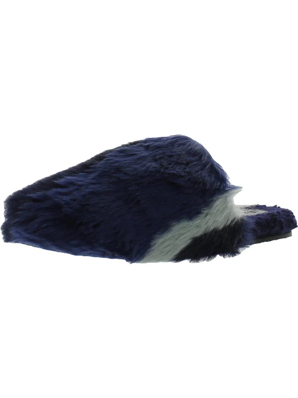 Daylight Womens Faux Fur Slip On Slide Slippers