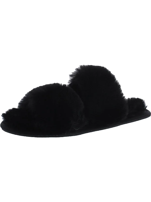 Dreamer Womens Faux Fur Slide Slippers