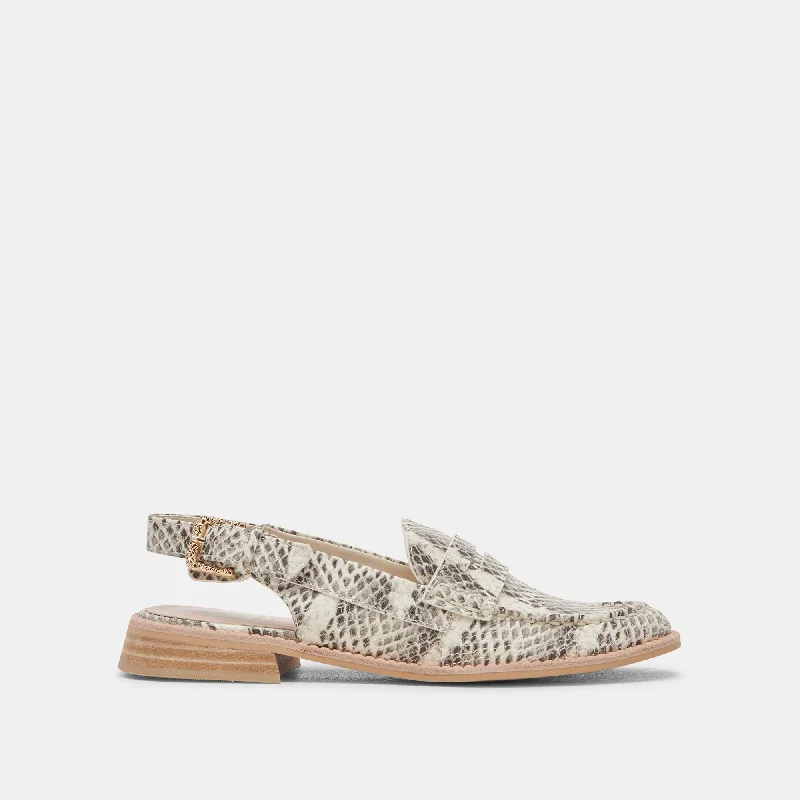 HARDI LOAFERS GREY WHITE SNAKE EMBOSSED