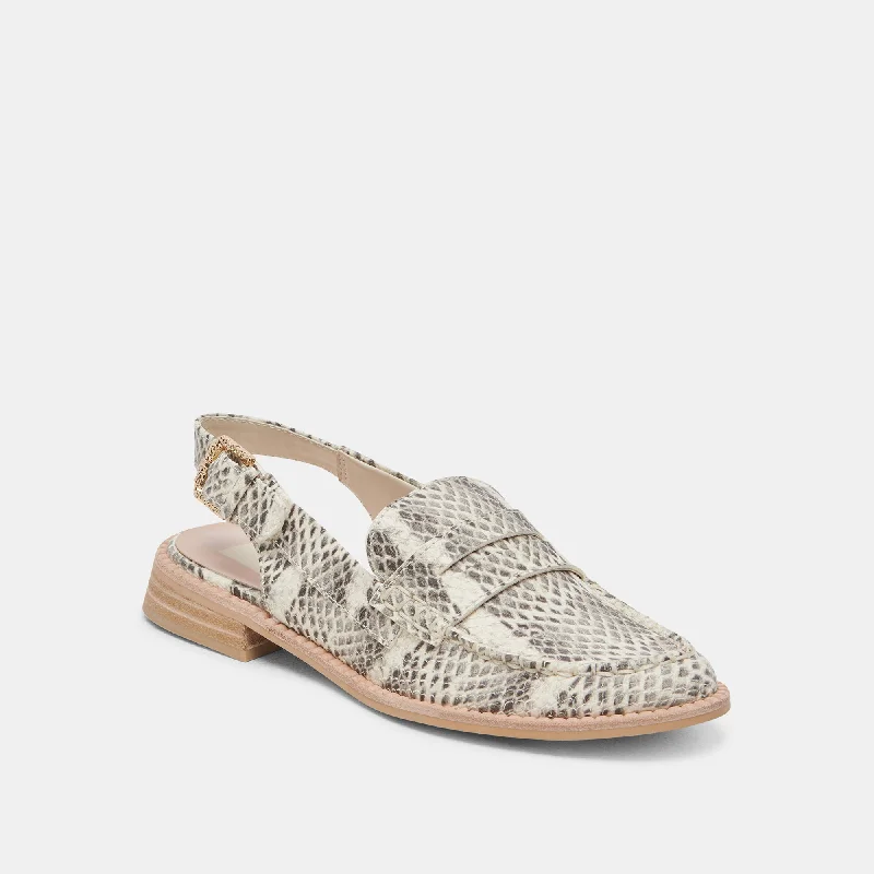 HARDI LOAFERS GREY WHITE SNAKE EMBOSSED