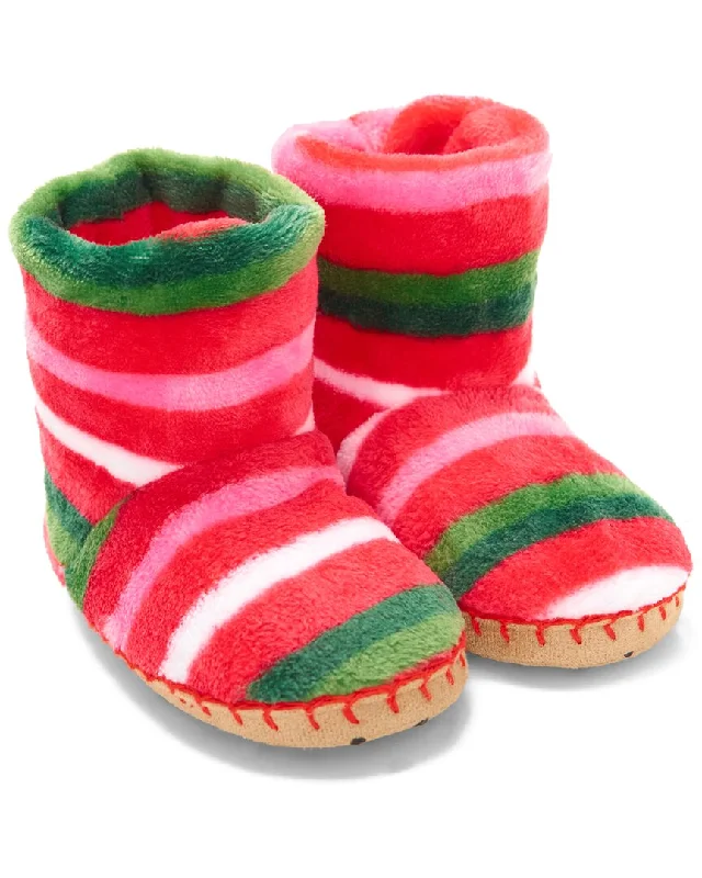 Hatley Candy Cane Stripes Fleece Slipper