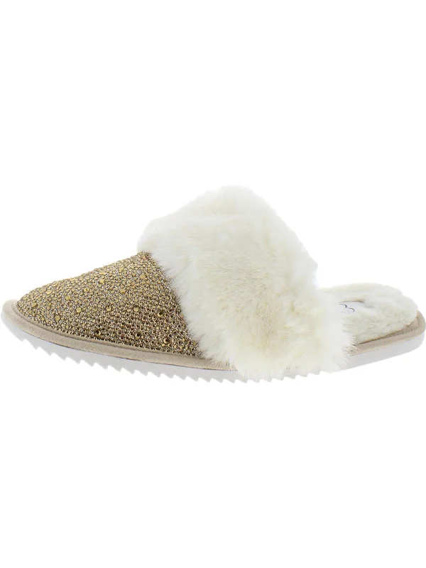 Jessenia Womens Embellished Comfort Slip-On Slippers