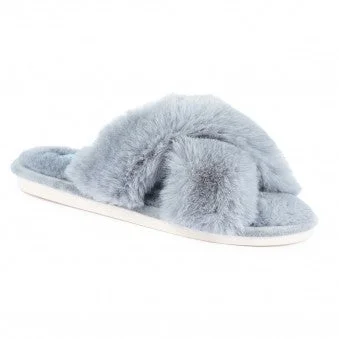 Faux Fur Slipper | GREY | LETICIA WW