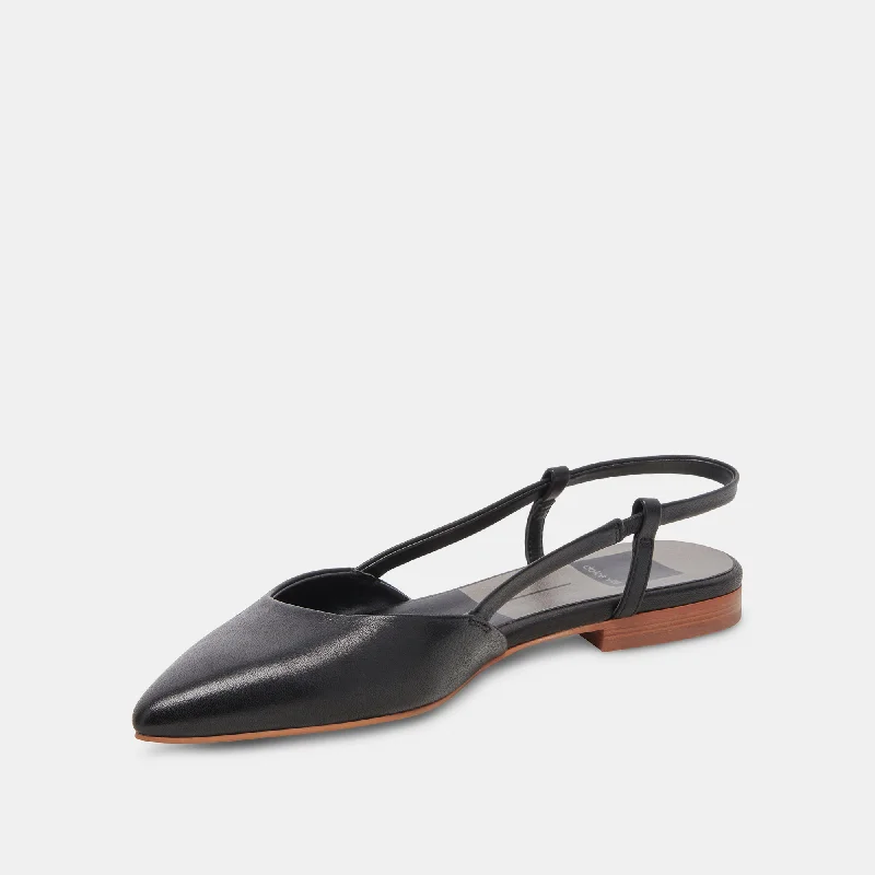 NARAH FLATS BLACK LEATHER