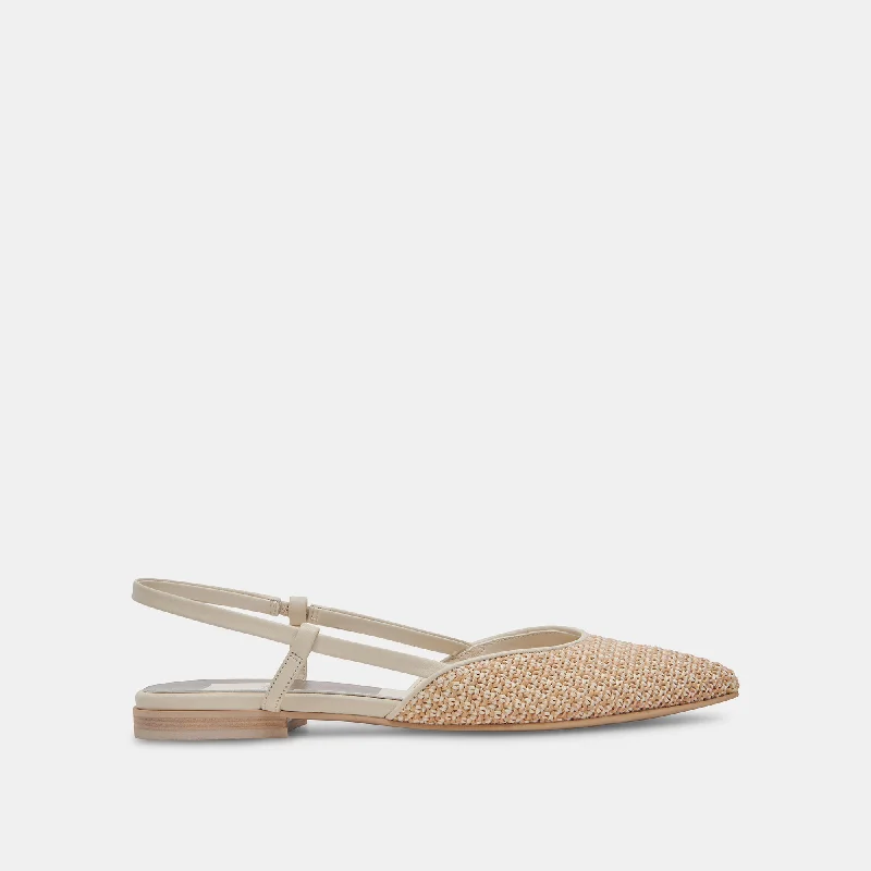 NARAH FLATS WHITE NATURAL RAFFIA