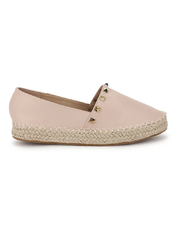 Nude PU Mash Slip On Flats