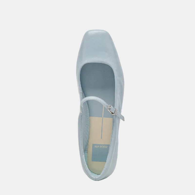 REYES BALLET FLATS SKY BLUE CRINKLE PATENT