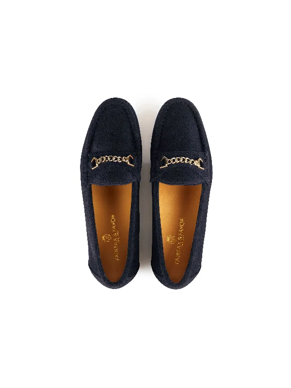 Apsley - Navy Blue Suede