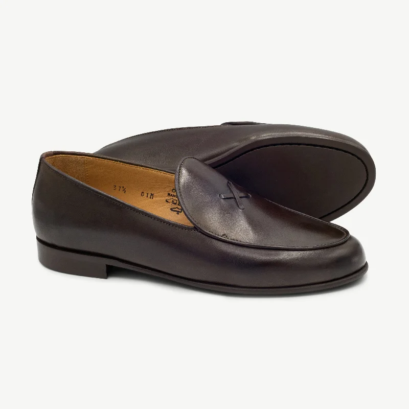 Women's Brown Leather Milano Loafer